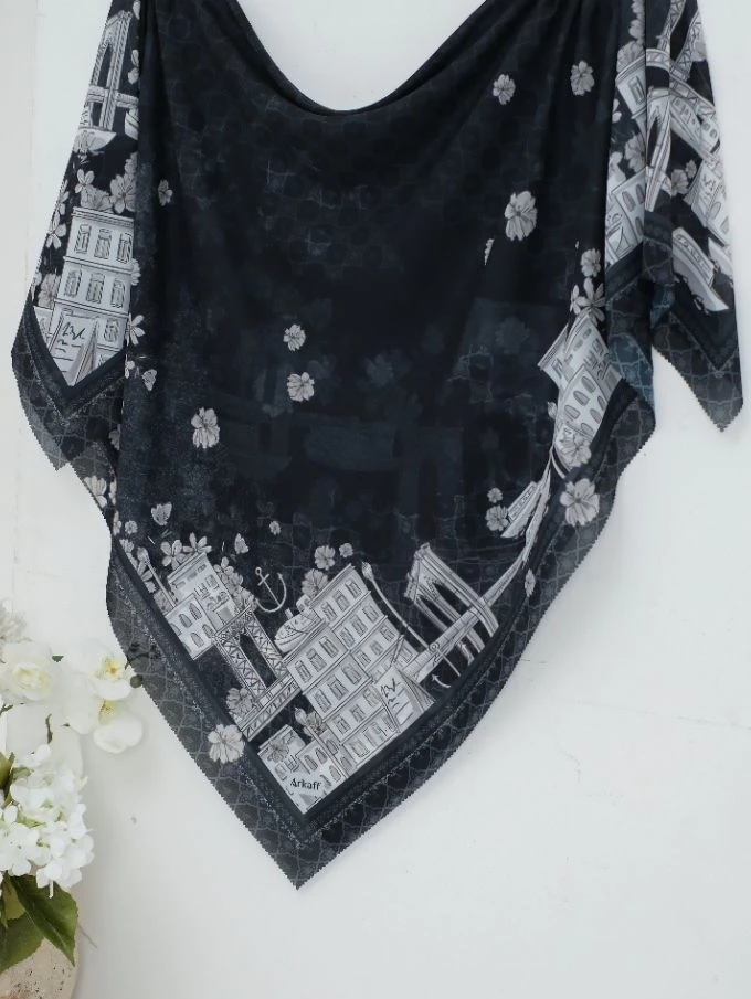 Hijab Syari 140 Corak - Khadijah Scarf Poly Cotton | Jilbab Segiempat - Image 7
